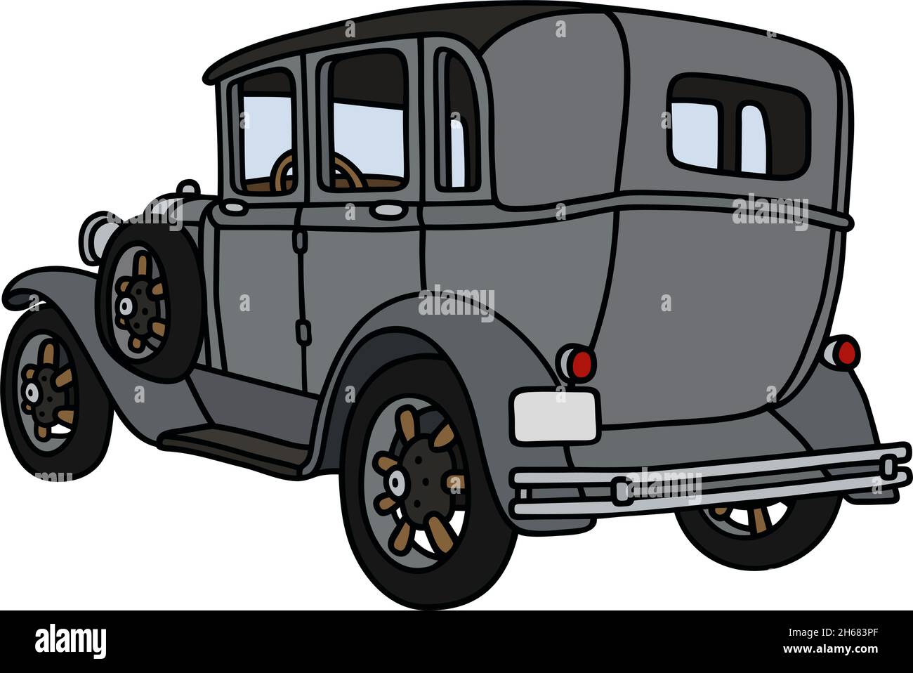 Der blaue Oldtimer Stock Vektor