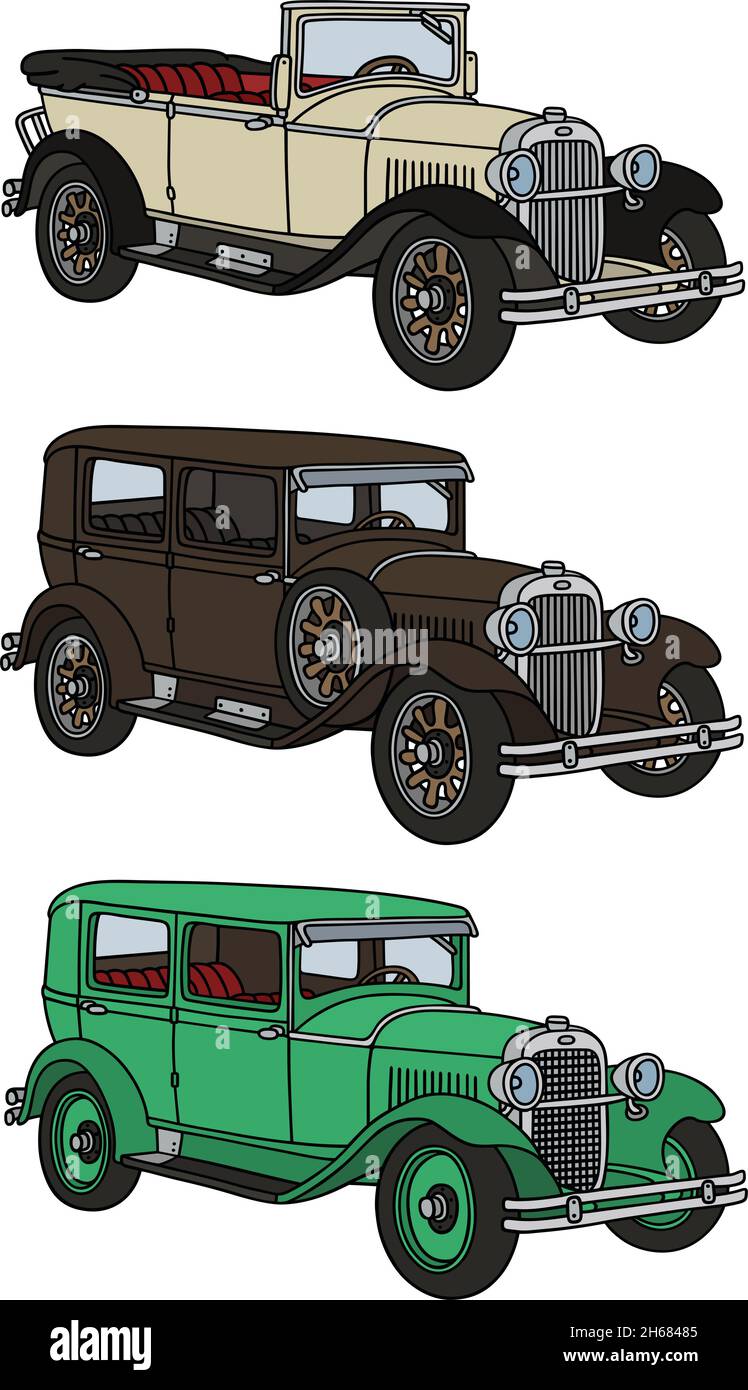 Drei Oldtimer Stock Vektor