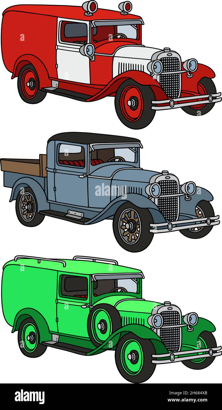Drei Oldtimer Stock Vektor