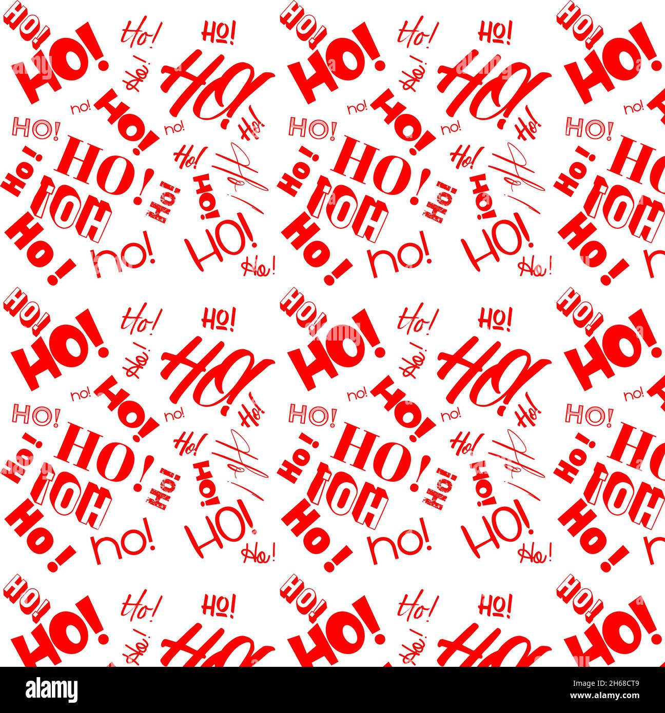 HO! HO! HO! Handgeschriebenes nahtloses, sich wiederholendes Vektormuster - festliches Weihnachtsfesttagsdesign für Geschenkpapier, Karten, Banner und Poster usw. Stock Vektor