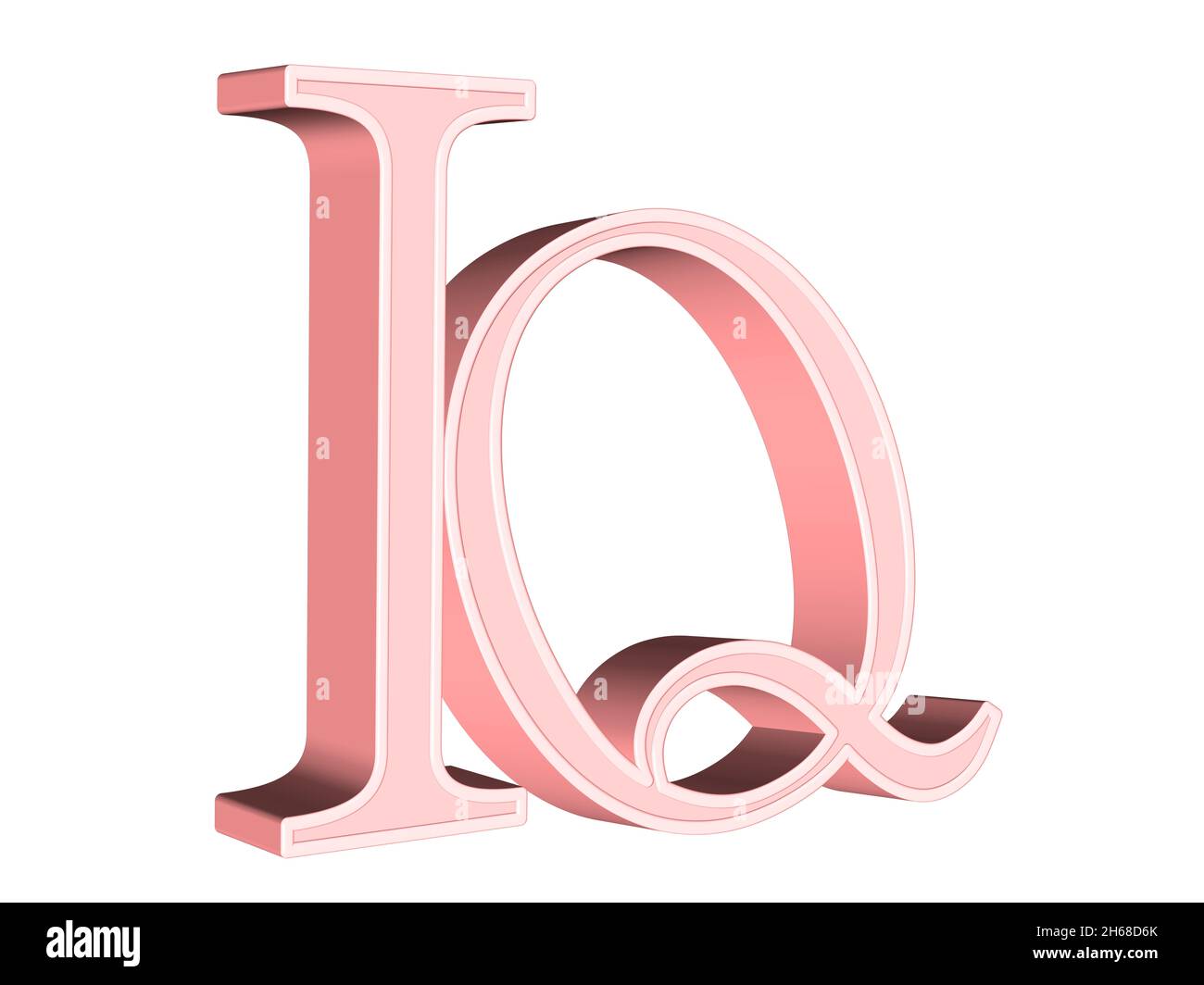 IQ, Intelligenzquotient, 3D-Illustration, vor weißem Hintergrund Stockfoto