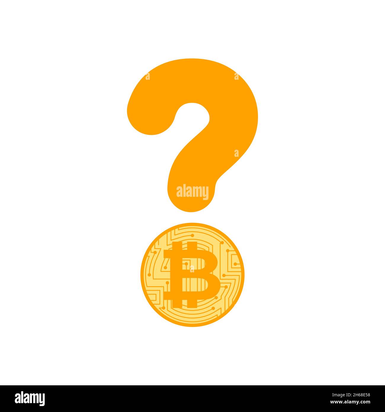 Bitcoin-Fragezeichen. Das Konzept der Zukunft der Kryptowährung  Stock-Vektorgrafik - Alamy