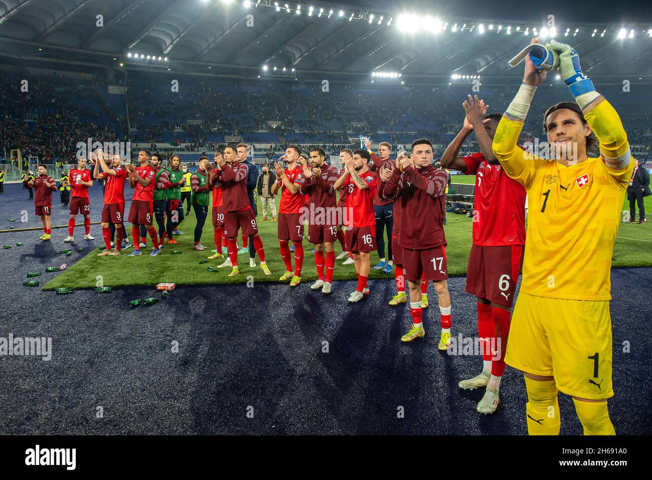 Rom, Italien, 12. November 2021 Svizzera-Team bei der FIFA Fußball-Weltmeisterschaft 2022 2021 Qualifier Italien gegen die Schweiz Credit:Roberto Ramaccia/Alamy Live News Stockfoto