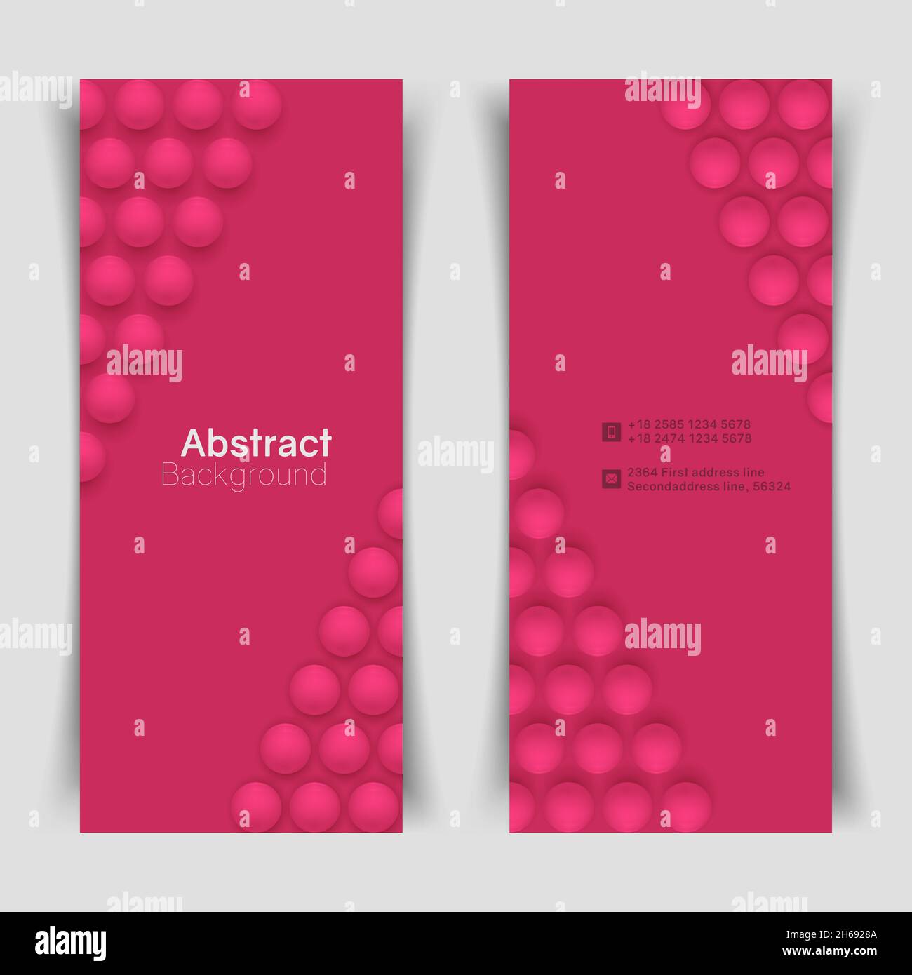 Abstrakt rosa Kreis Hintergrund mit 3D-Kugeln Stock Vektor