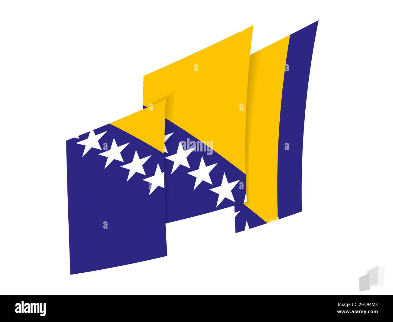 Bosnien und Herzegowina Flagge in einem abstrakten zerrissenen Design.  Modernes Design der Flagge von Bosnien und Herzegowina. Vektorsymbol  Stock-Vektorgrafik - Alamy