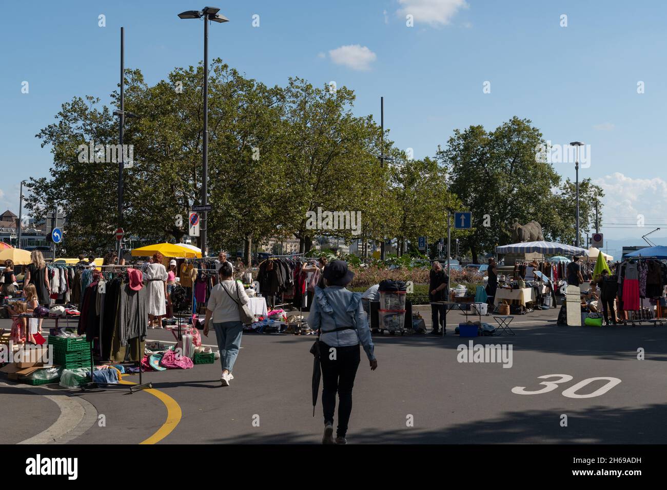 Zürich, Schweiz, 4. September, 2021 Besucher an einem kleinen Wochenende in der Stadt markiert Stockfoto