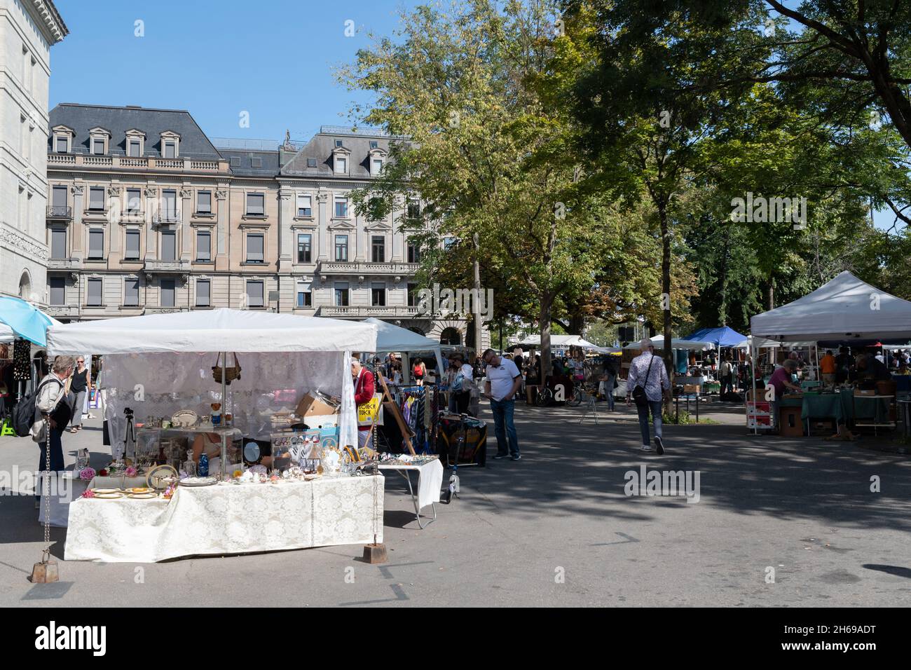 Zürich, Schweiz, 4. September, 2021 Besucher an einem kleinen Wochenende in der Stadt markiert Stockfoto