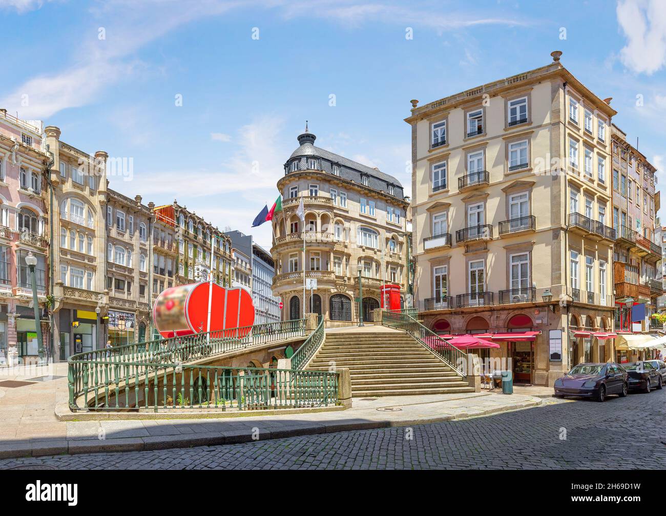 Schöne alte Treppe in Porto. Portugal Stockfoto