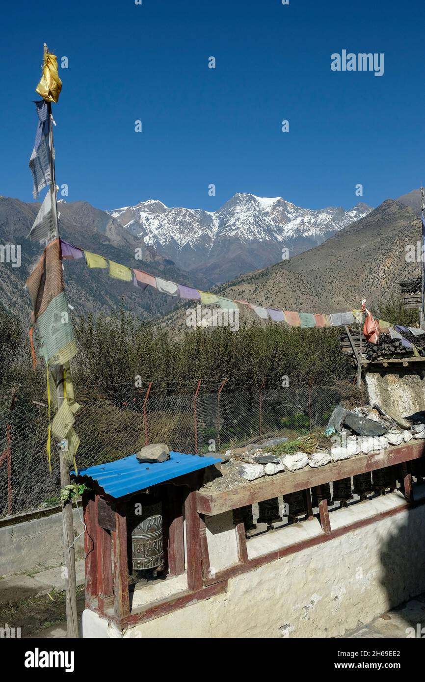 Thini Dorf in Mustang, Nepal Stockfoto