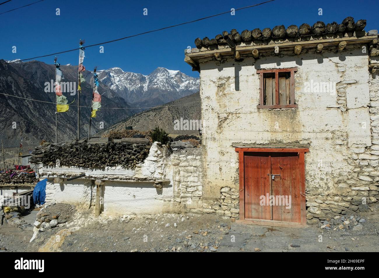 Thini Dorf in Mustang, Nepal Stockfoto