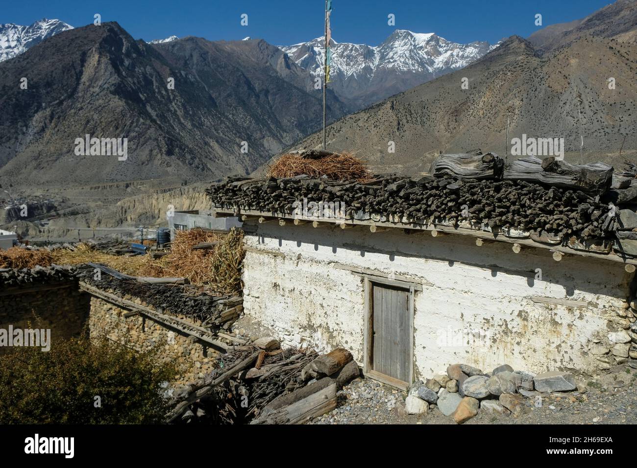 Thini Dorf in Mustang, Nepal Stockfoto