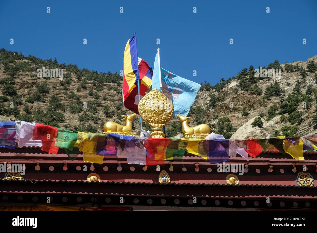Buddhistisches Kloster Marpha in Marpha, Mustang District, Nepal. Stockfoto