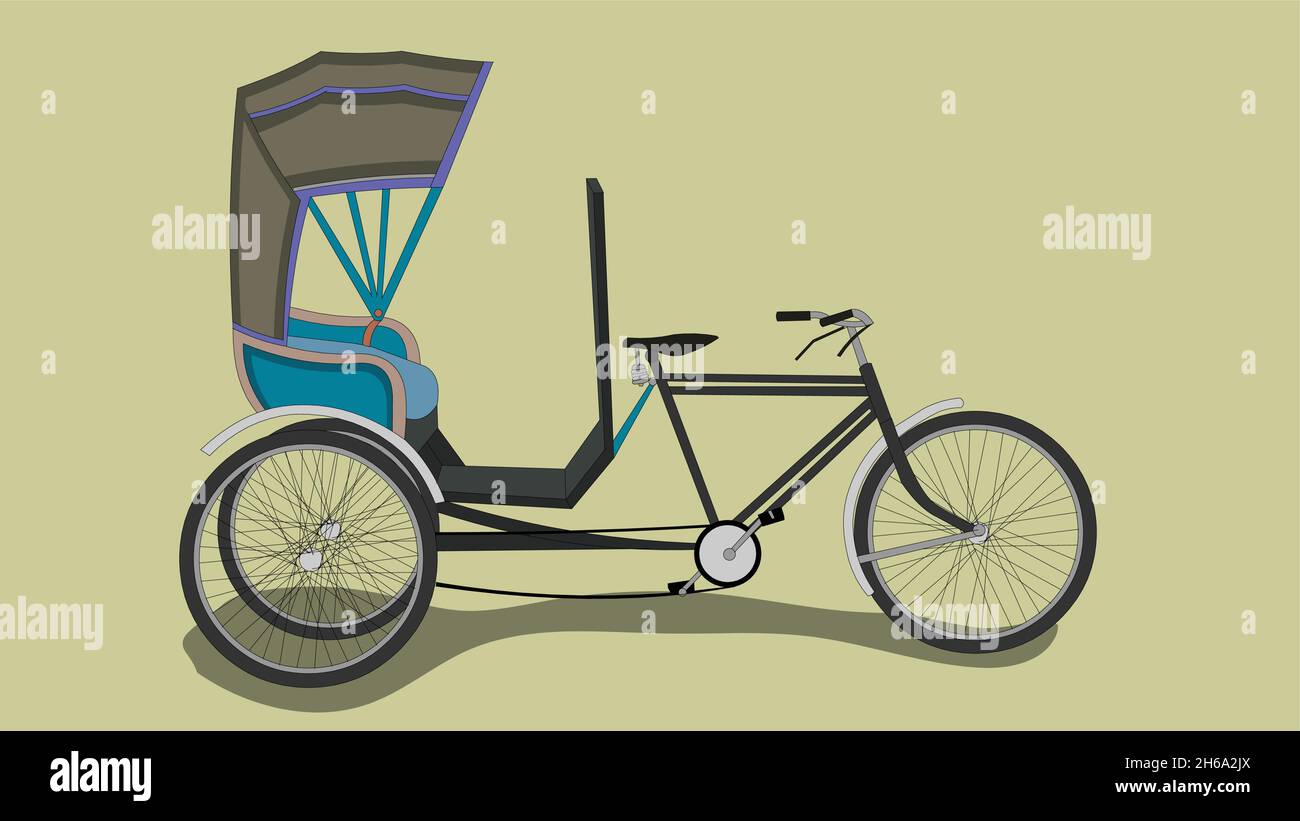 Rickshaw-Vektor-Zyklus Stock Vektor