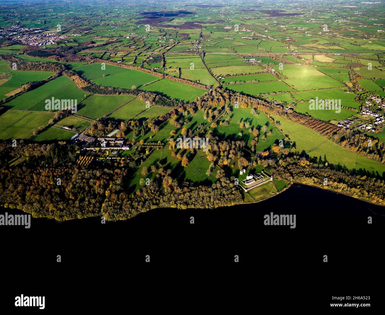 Shane's Castle am Ufer des Lough Neagh in der Nähe von Randalstown in der Grafschaft Antrim, Nordirland Stockfoto