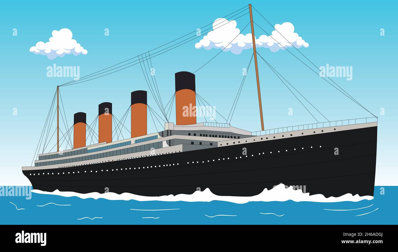 Titanic Riesiges Schiff Stock Vektor