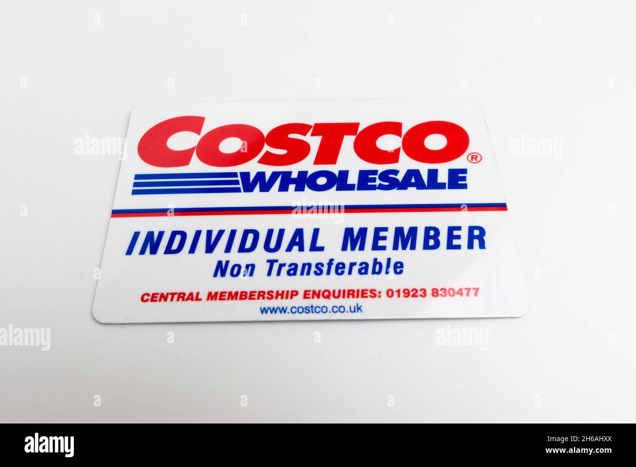 UK Costco Mitgliedskarte für eine individuelle Mitgliedschaft Stockfoto
