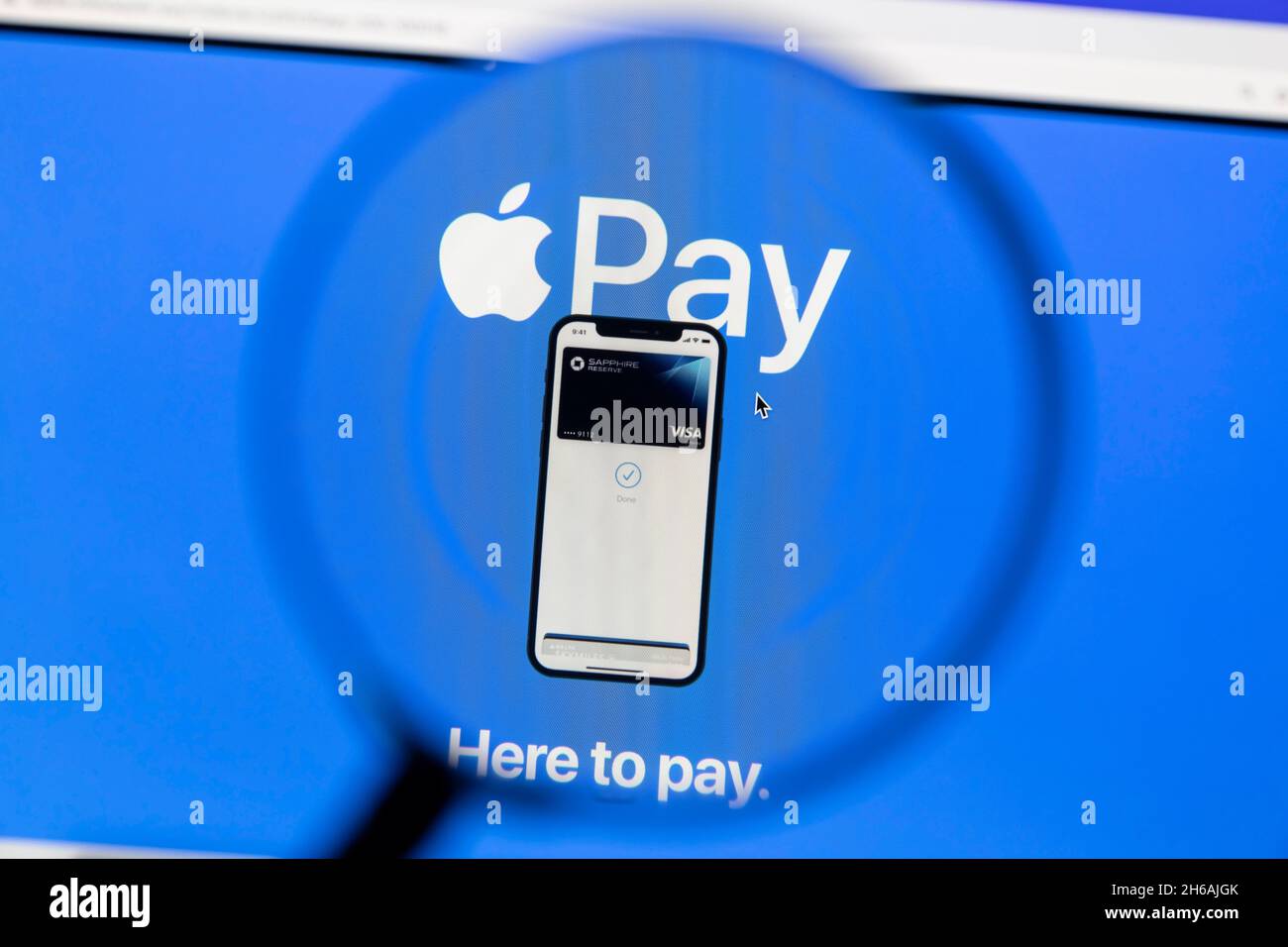 Ostersund, Schweden - 18. Juli 2021 Apple Pay Website Apple Pay ist ein mobiler Zahlungs- und digitaler Wallet-Dienst von Apple Inc Stockfoto