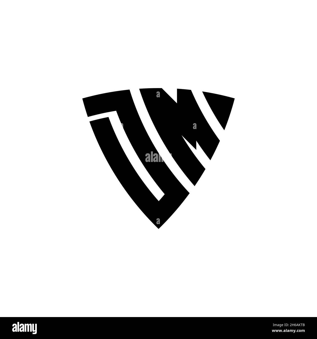 DM Monogram Logo Brief mit Dreieck Schild Form Design isoliert auf weißem Hintergrund. Dreieck-Monogramm-Logo, Schild-Monogramm-Logo, Dreieck s Stock Vektor