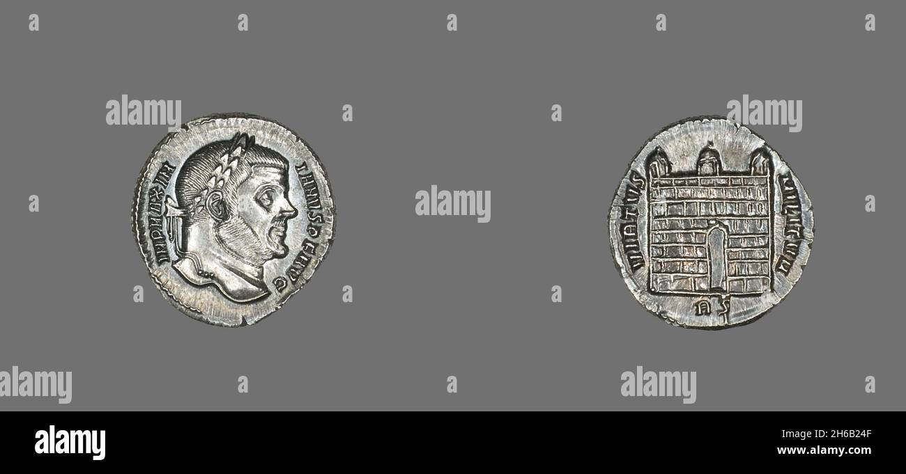Denar (Münze) Mit Dem Galerius Maximianus, 307-310. Stockfoto