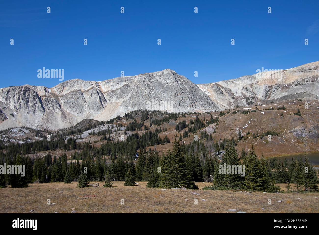 Die Snowy Range Berge in Wyoming Stockfoto