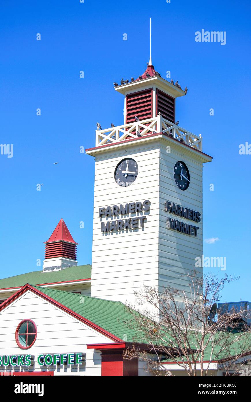 Der Uhrturm, Bauernmarkt, West 3rd Street, Los Angeles, California, Vereinigte Staaten von Amerika Stockfoto