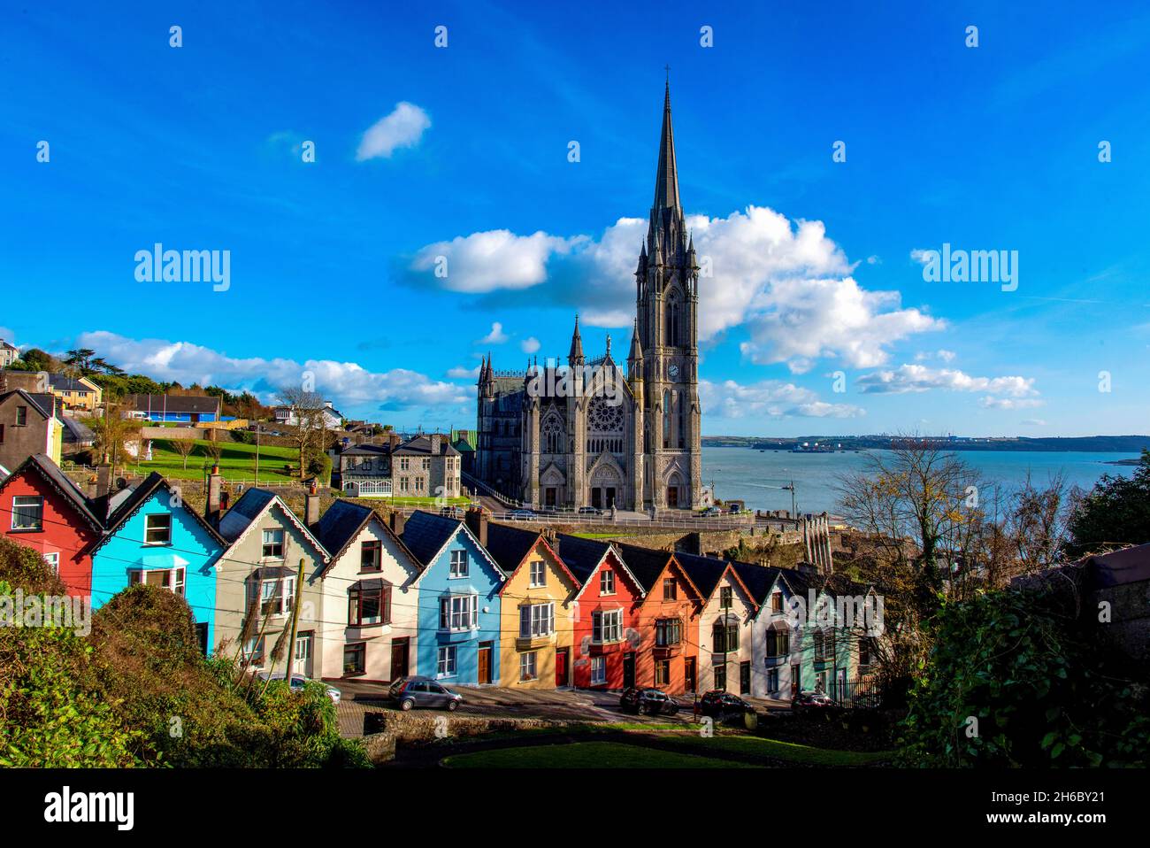 Farbige Häuser in Cobh, County Cork, Irland Stockfoto