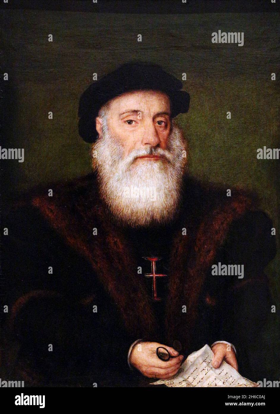 Ein Porträt des portugiesischen Entdeckers Vasco de Gama, der als erster Europäer Indien erreichte Stockfoto