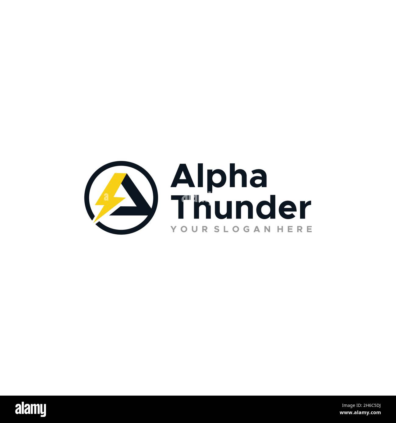 Modernes, flaches Initial Mit Alpha Thunder Logo Stock Vektor
