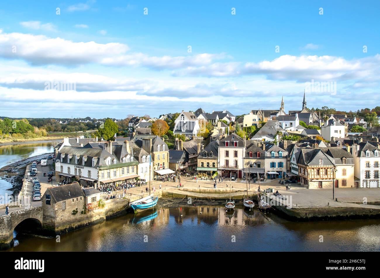 Hafen in Auray, Bretagne, Frankreich. Stockfoto