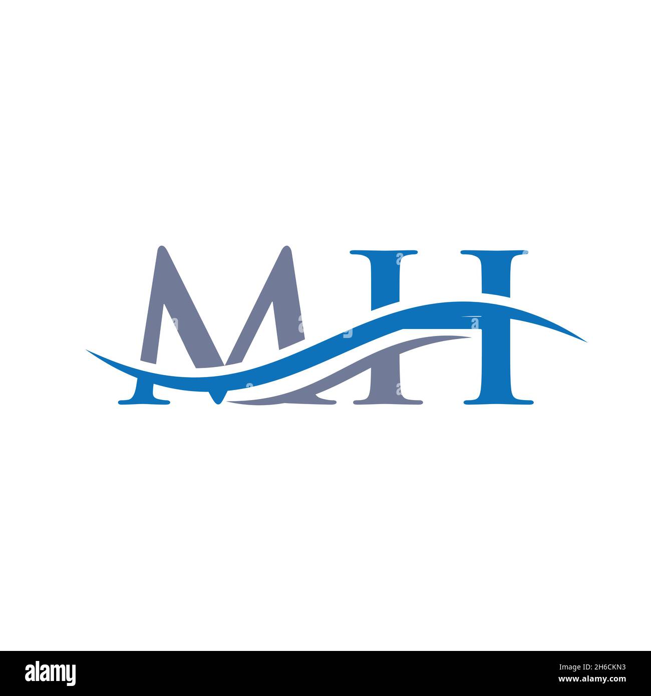 Ursprüngliches MH-Logo mit verknüpftem Buchstaben. Moderner Buchstabe MH-Logo-Design-Vektor mit modernen trendigen Stock Vektor