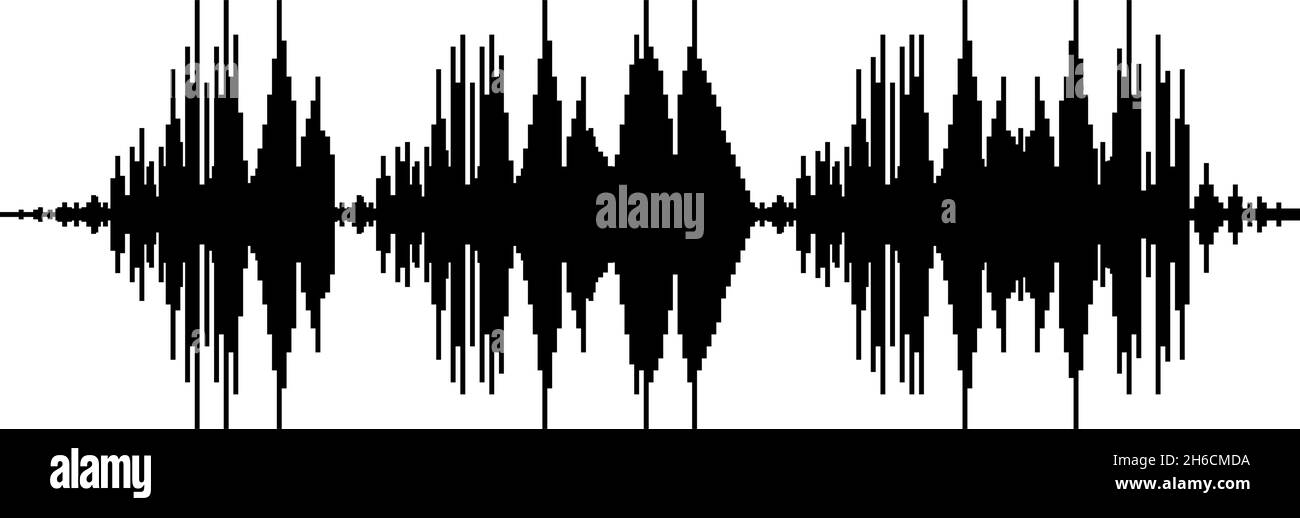 Sound Wave Audio Digital Equalizer Technologie oszillierende Musik Symbol schwarz Farbe Vektor Illustration flach Stil einfaches Bild Stock Vektor