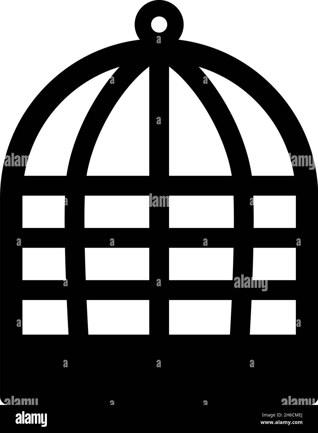 Käfig für Vogel Silhouette vintage Gefangenschaft Konzept Symbol schwarz Farbe Vektor Illustration flachen Stil einfaches Bild Stock Vektor