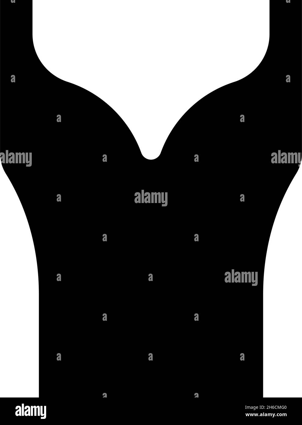 Damenkleidung Oberteil Kleid Jersey Hemd Bluse Pullover Singlet Symbol schwarz Farbe Vektor Illustration flach Stil einfaches Bild Stock Vektor