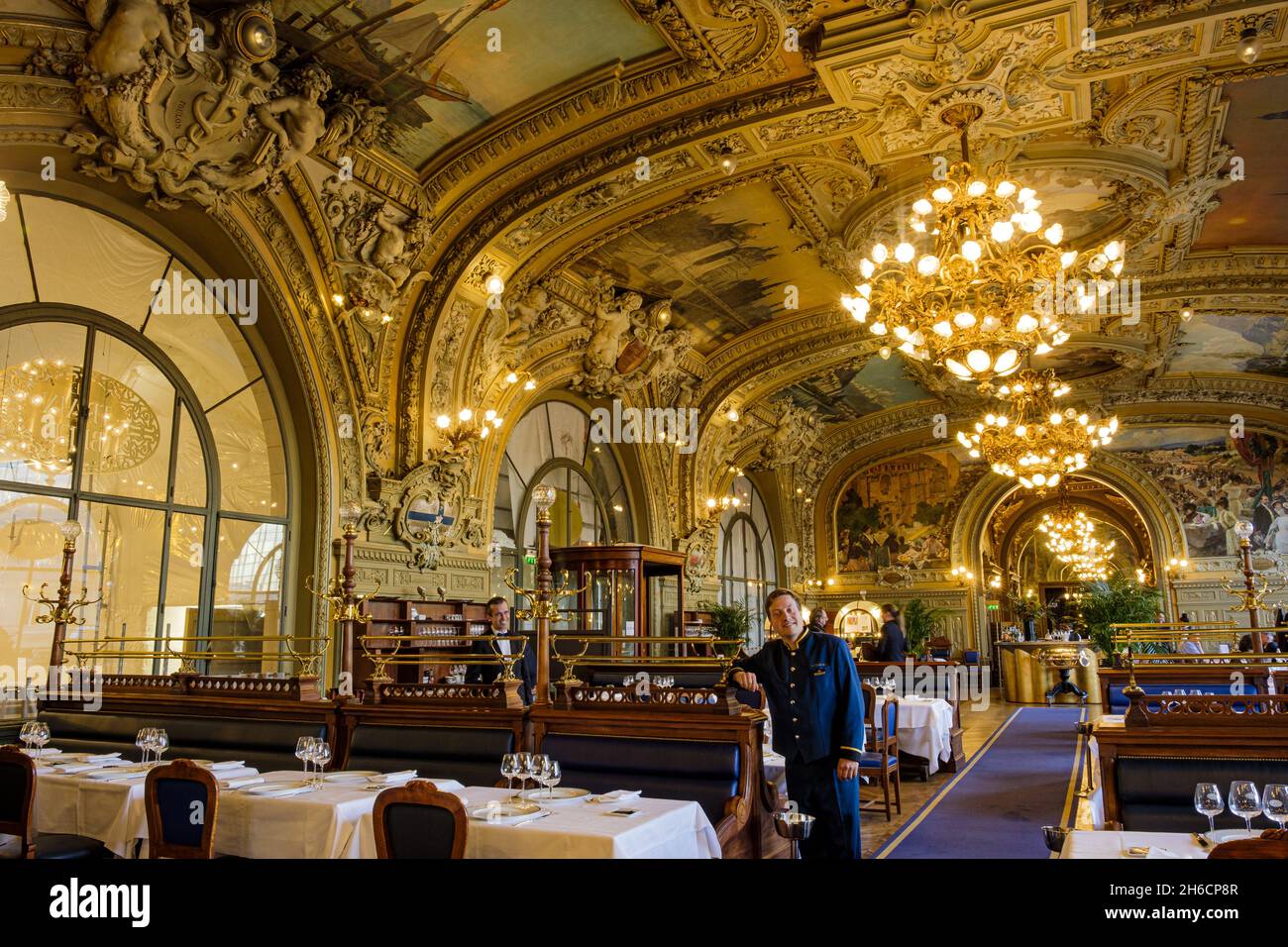 Frankreich. Paris (75) (12. Arrondissement). Bahnhof Lyon. Das Restaurant 'Le Train bleu', im neobarocken und Belle Epoque Stil aus dem 19. Jahrhundert, erbaut von der A Stockfoto