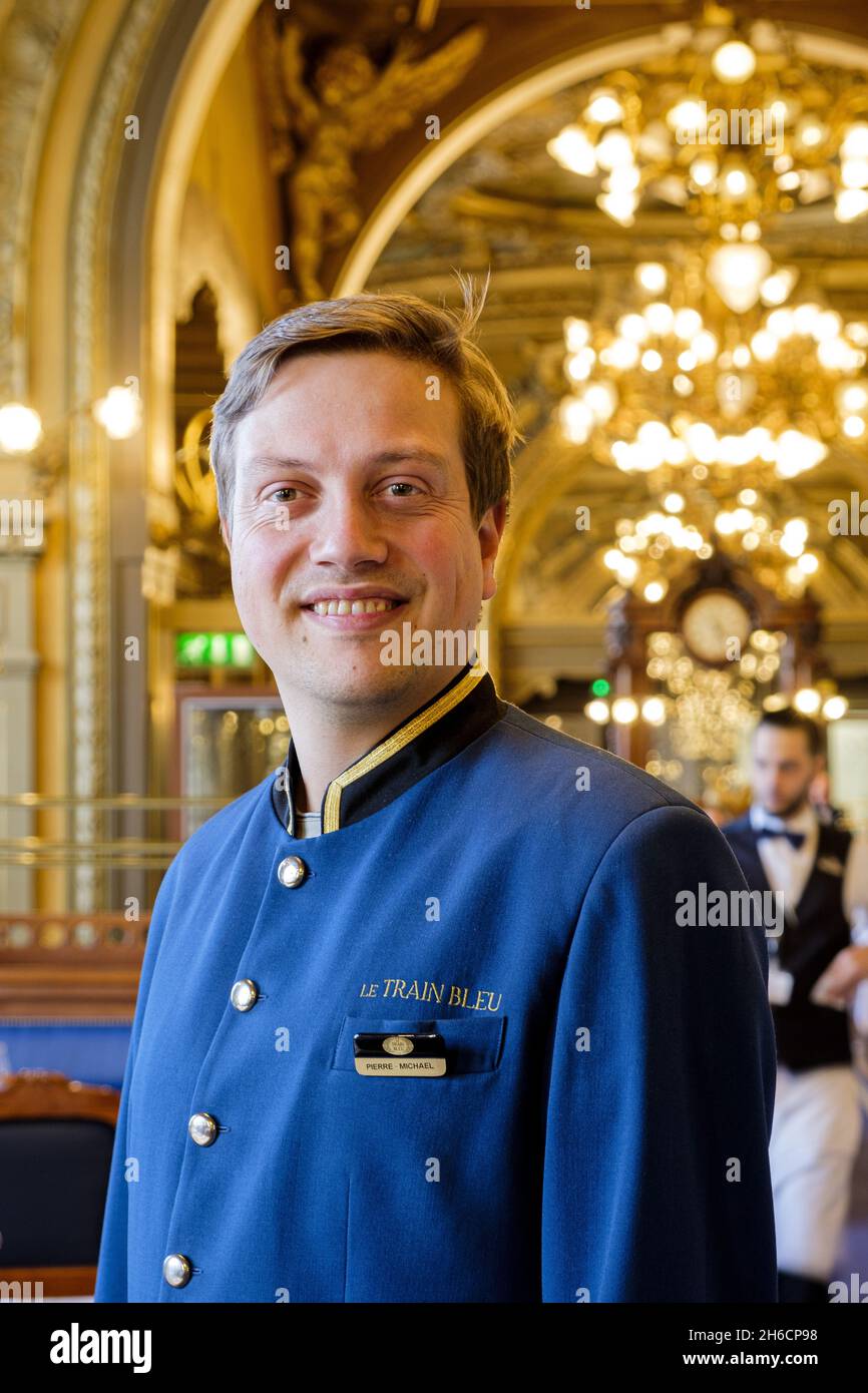 Frankreich. Paris (75) (12. Arrondissement). Bahnhof Lyon. Das Restaurant 'Le Train bleu', im neobarocken und Belle Epoque Stil aus dem 19. Jahrhundert, erbaut von der A Stockfoto