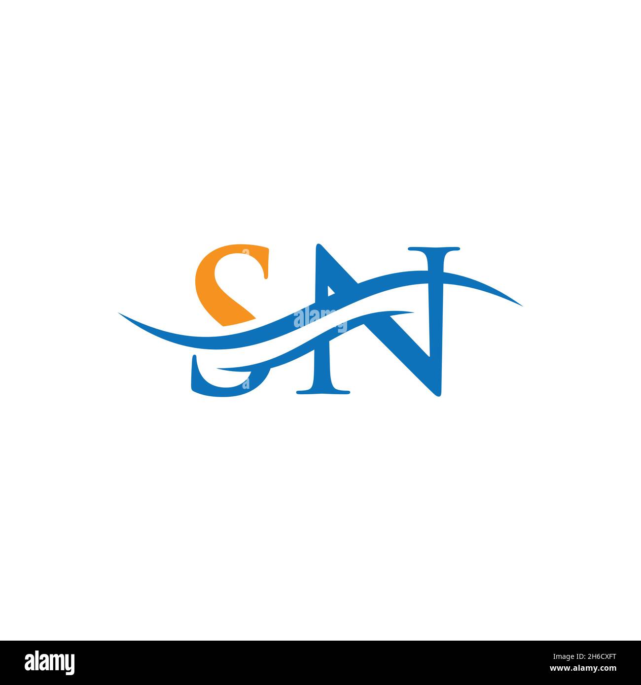 Monogramm Buchstabe SN Logo Design Vektor. SN Buchstabe Logo-Design mit modernen trendigen Stock Vektor