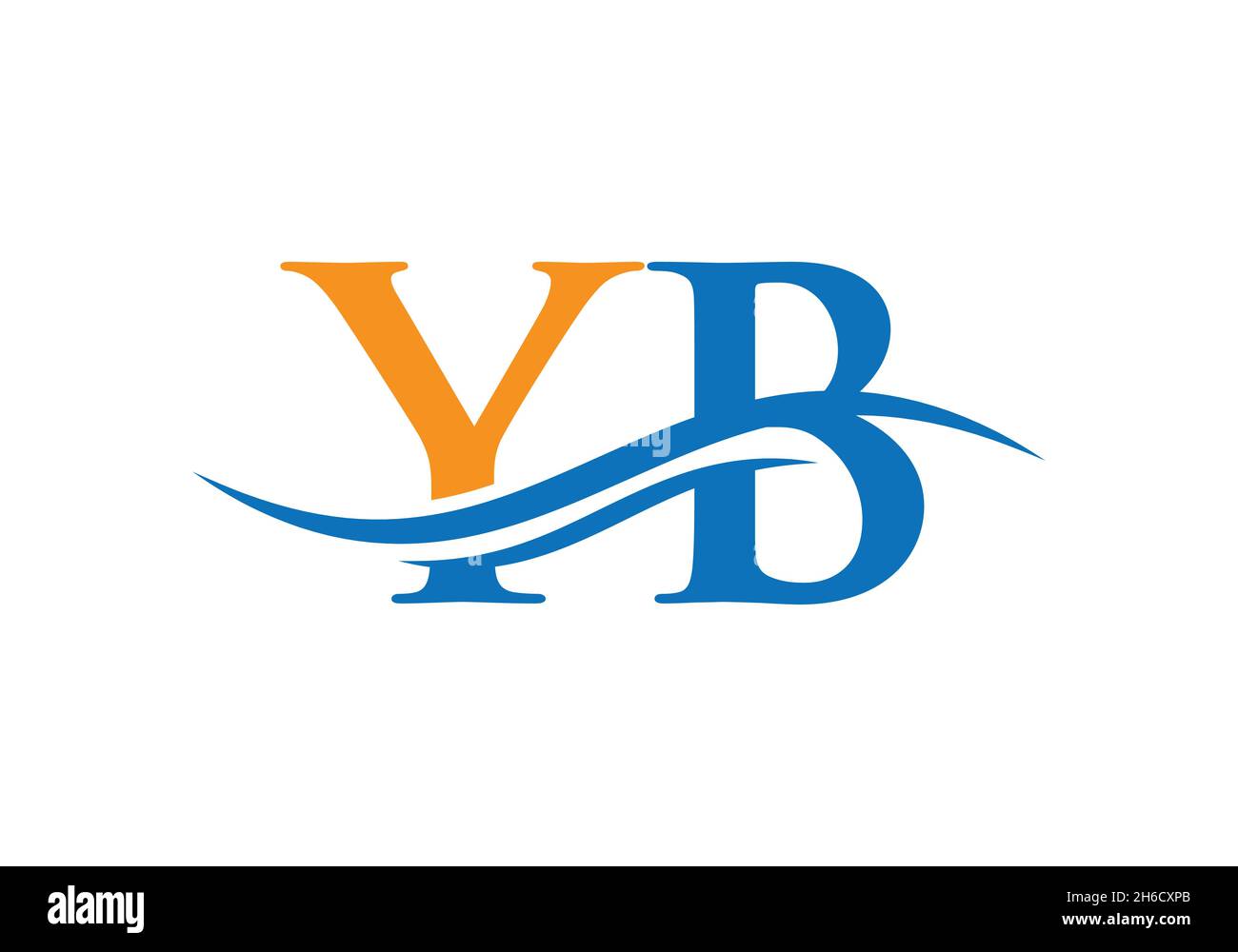 YB-verknüpftes Logo für Geschäfts- und Firmenidentität. Kreativer Buchstabe YB Logo Vektor mit modernen trendigen Stock Vektor