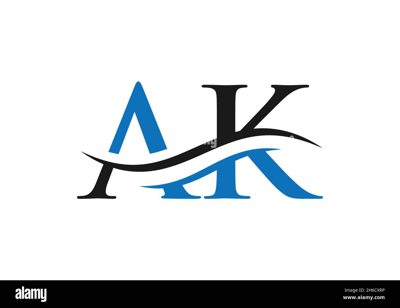 AK Letter Linked Logo für Geschäfts- und Firmenidentität. Vektorvorlage für das AK-Logo mit Anfangsbuchstaben. Stock Vektor