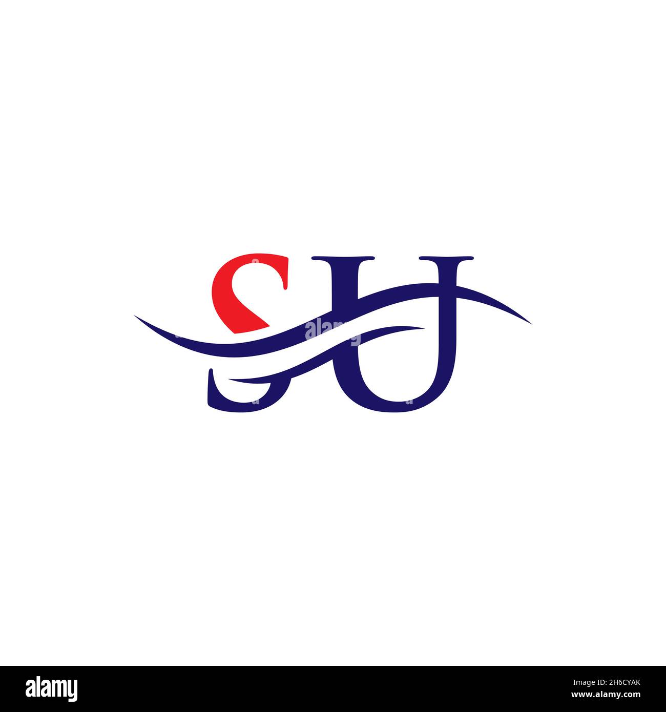 SU Letter Linked Logo für Geschäfts- und Firmenidentität. Vektorvorlage für das SU-Logo mit Anfangsbuchstaben. Stock Vektor