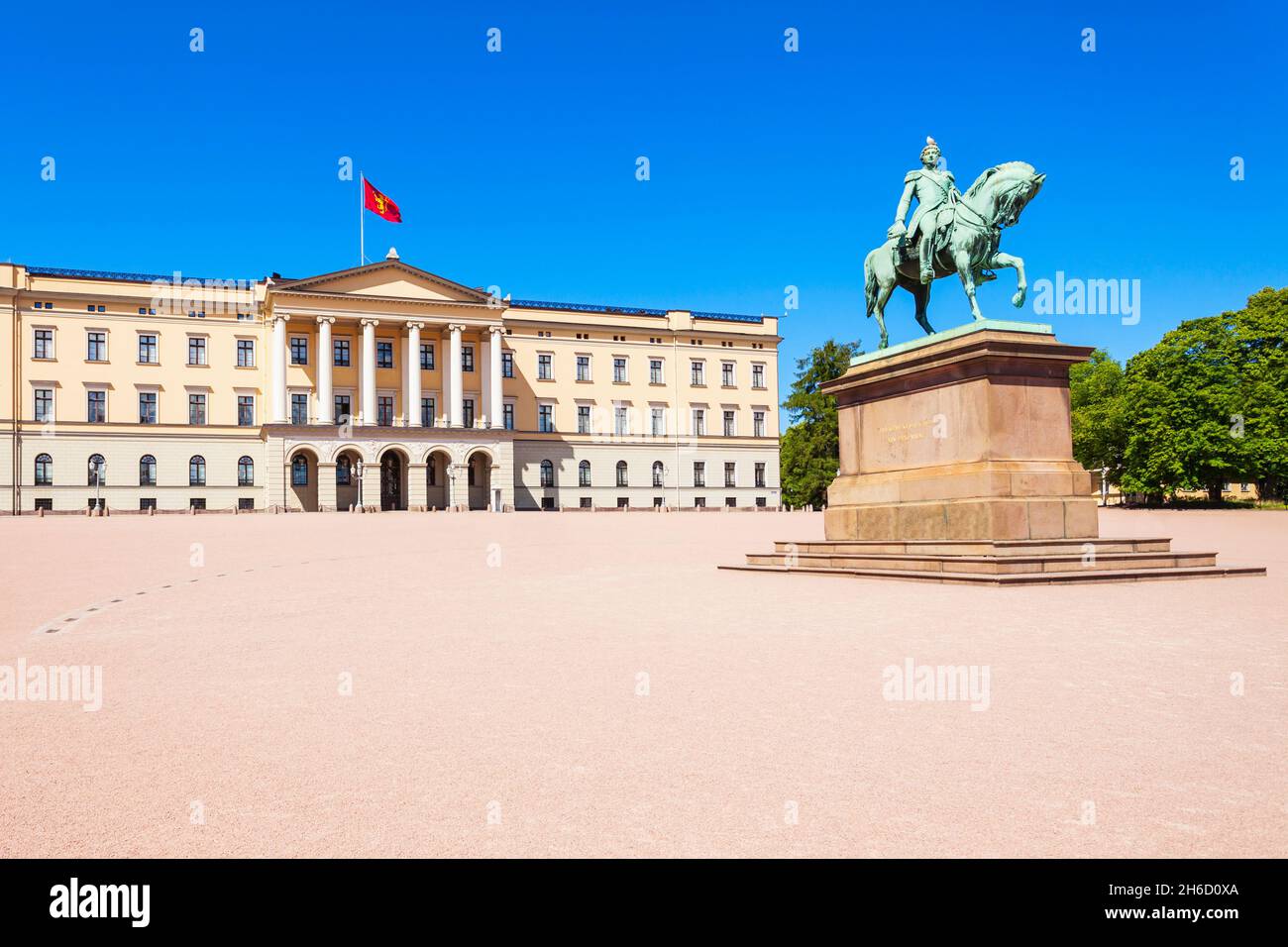 Royal Palace in Oslo, Norwegen. Royal Palace, die offizielle Residenz des norwegischen Monarchen. Stockfoto