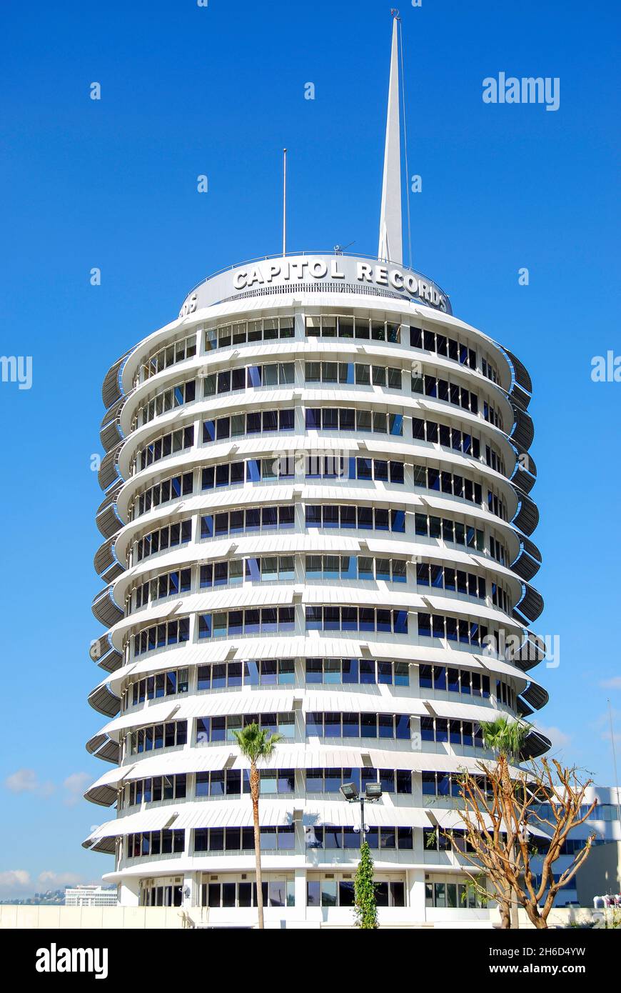 Capitol Records Building, Vine Street, Hollywood, Los Angeles, California, Vereinigte Staaten von Amerika Stockfoto