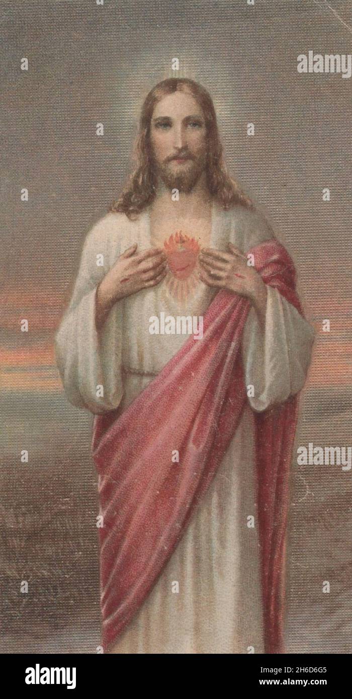 Alte heilige Karte Heiliger Herz Jesu Heiliger Herz Jesu und
