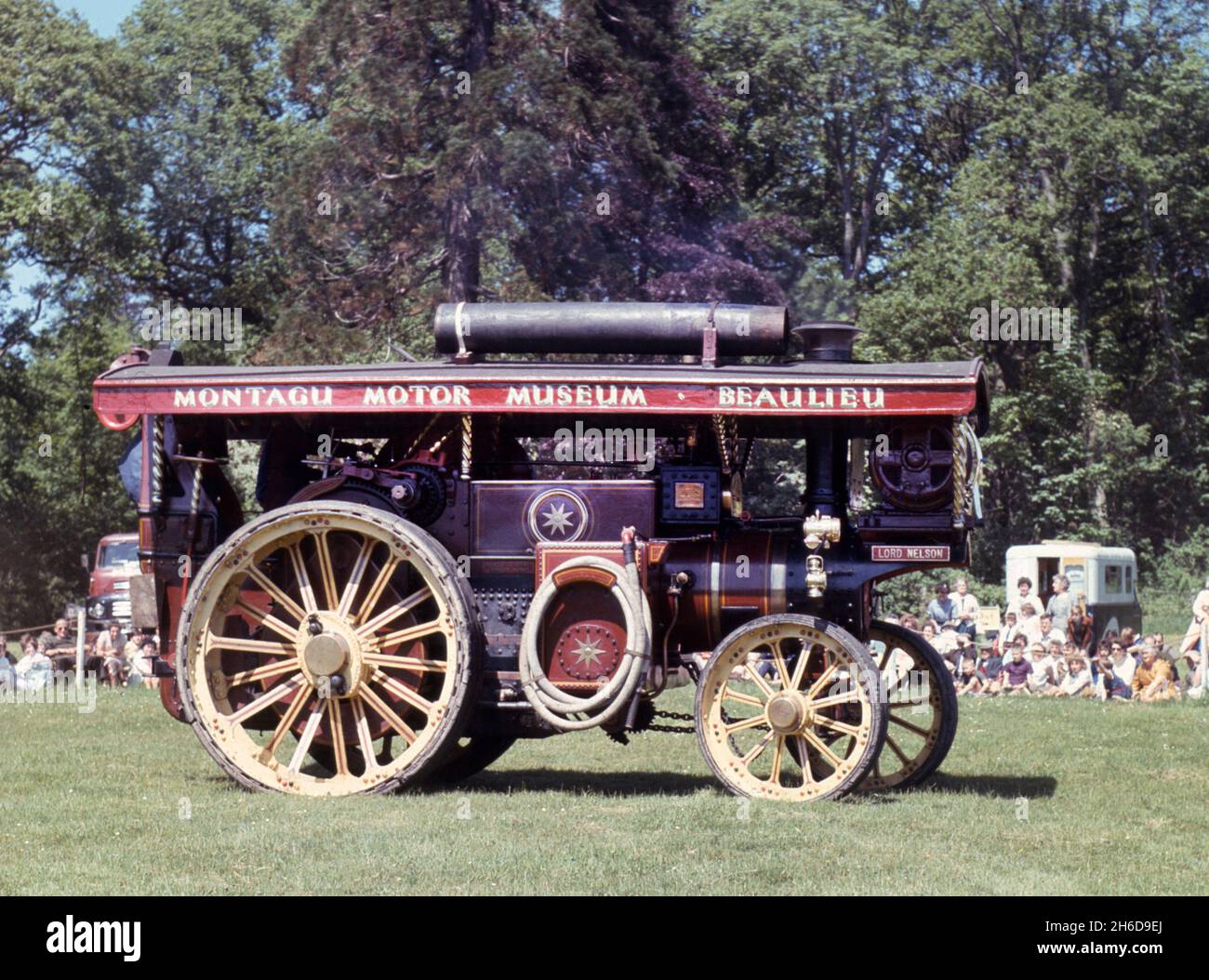 1921 Burrell Traction Engine bei der Rallye der Dampflokomotive Beaulieu Ende der 60er Jahre. Stockfoto