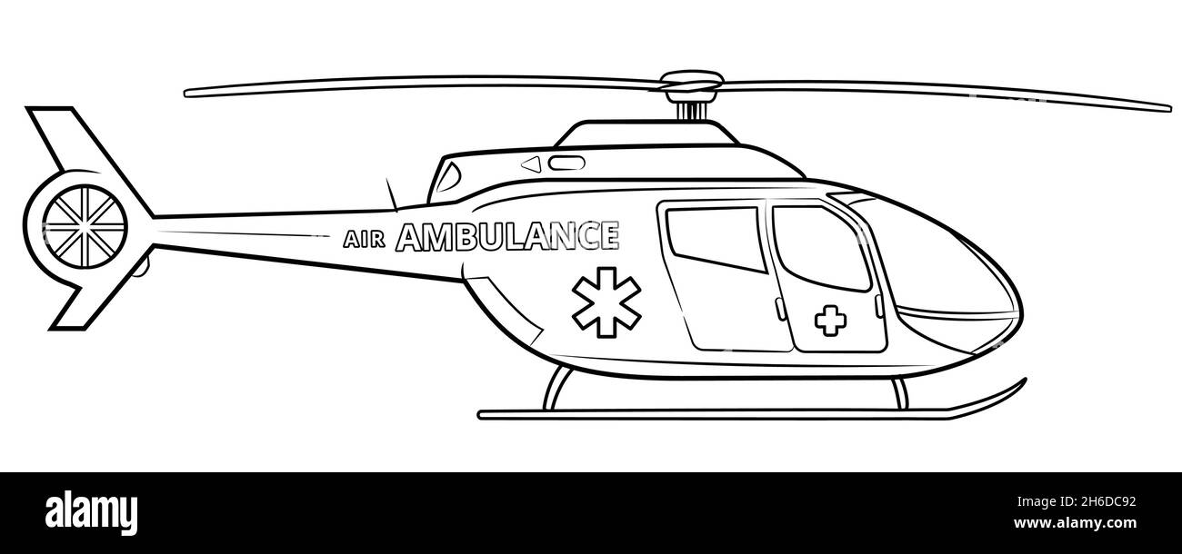 Vektor Stock Illustration von klassischen Luft-Rettung Hubschrauber Stock Vektor