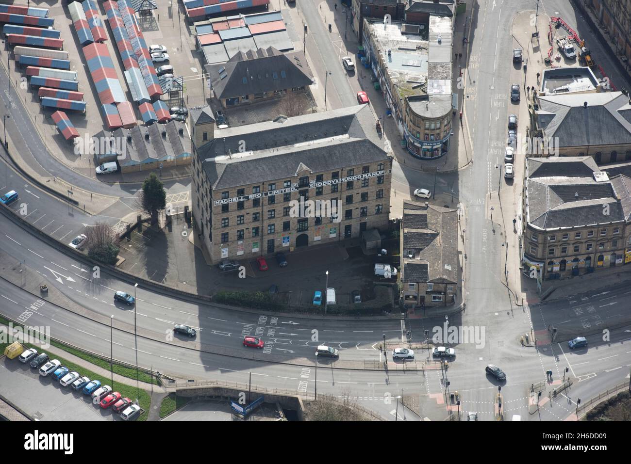 Ehemalige Machell Bros Limited Shoddy und mungo Herstellerfabrik, gegründet 1856, jetzt in Wohnungen umgewandelt, Dewsbury, Yorkshire, 2019. Stockfoto