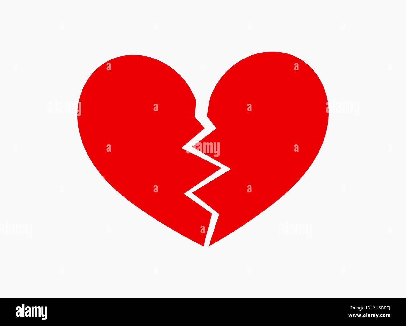 Red gebrochenes Herz Symbol. Vector Illustration Stock Vektor