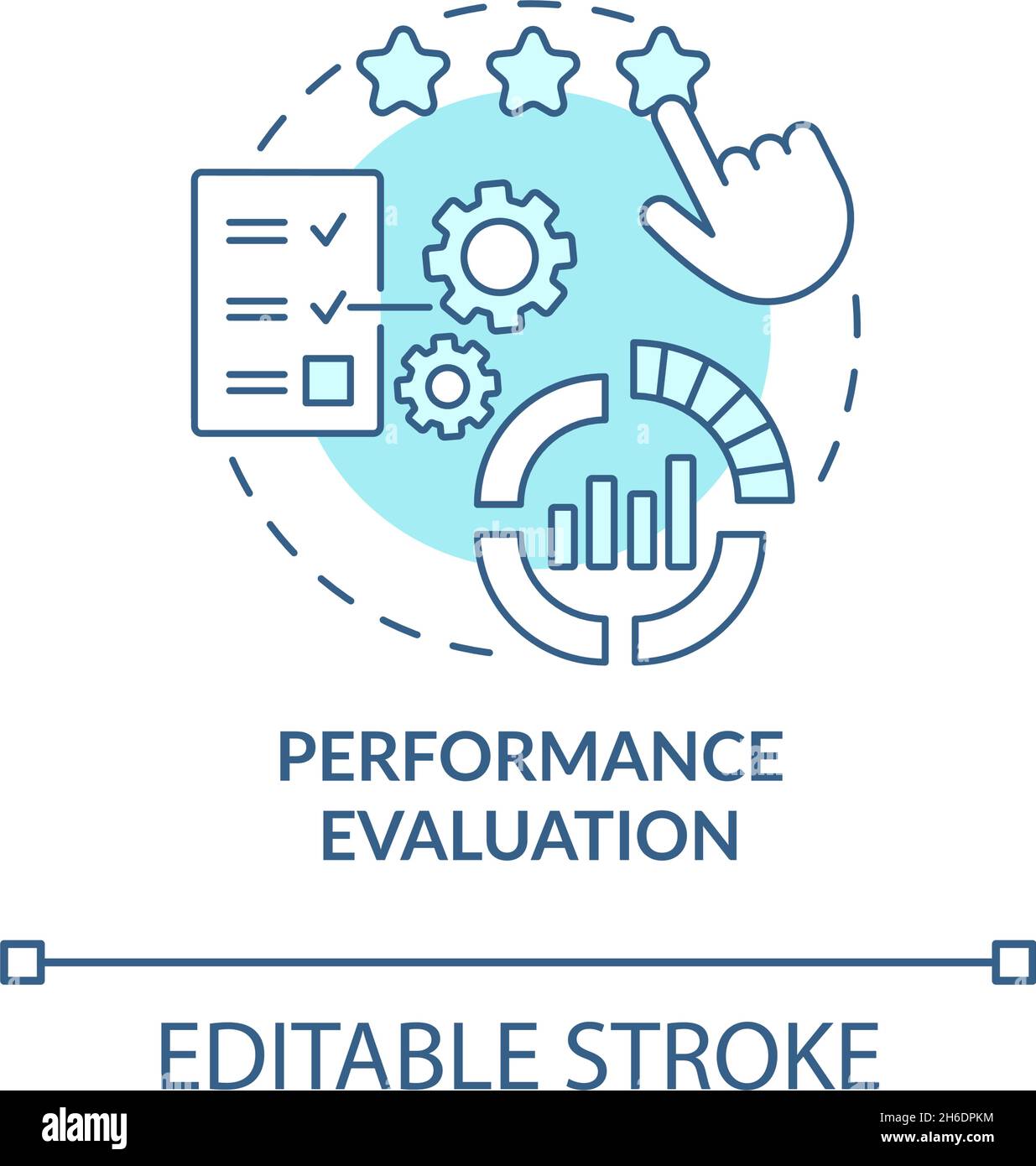 Symbol für das Konzept der Leistungsbeurteilung Stock Vektor