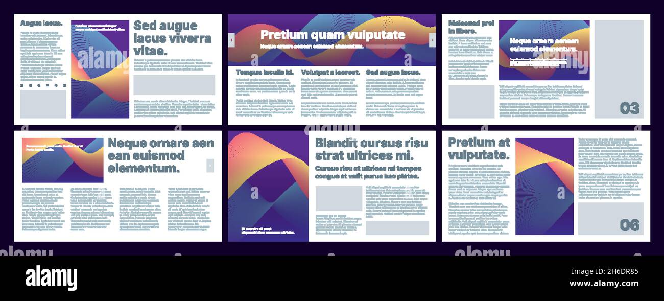 Geschäftspräsentation. Medien Präsentation Seiten Layout Flyer Vorlagen für Print-Design-Projekt grellen Vektor-Illustration mit Platz für persönliche Stock Vektor