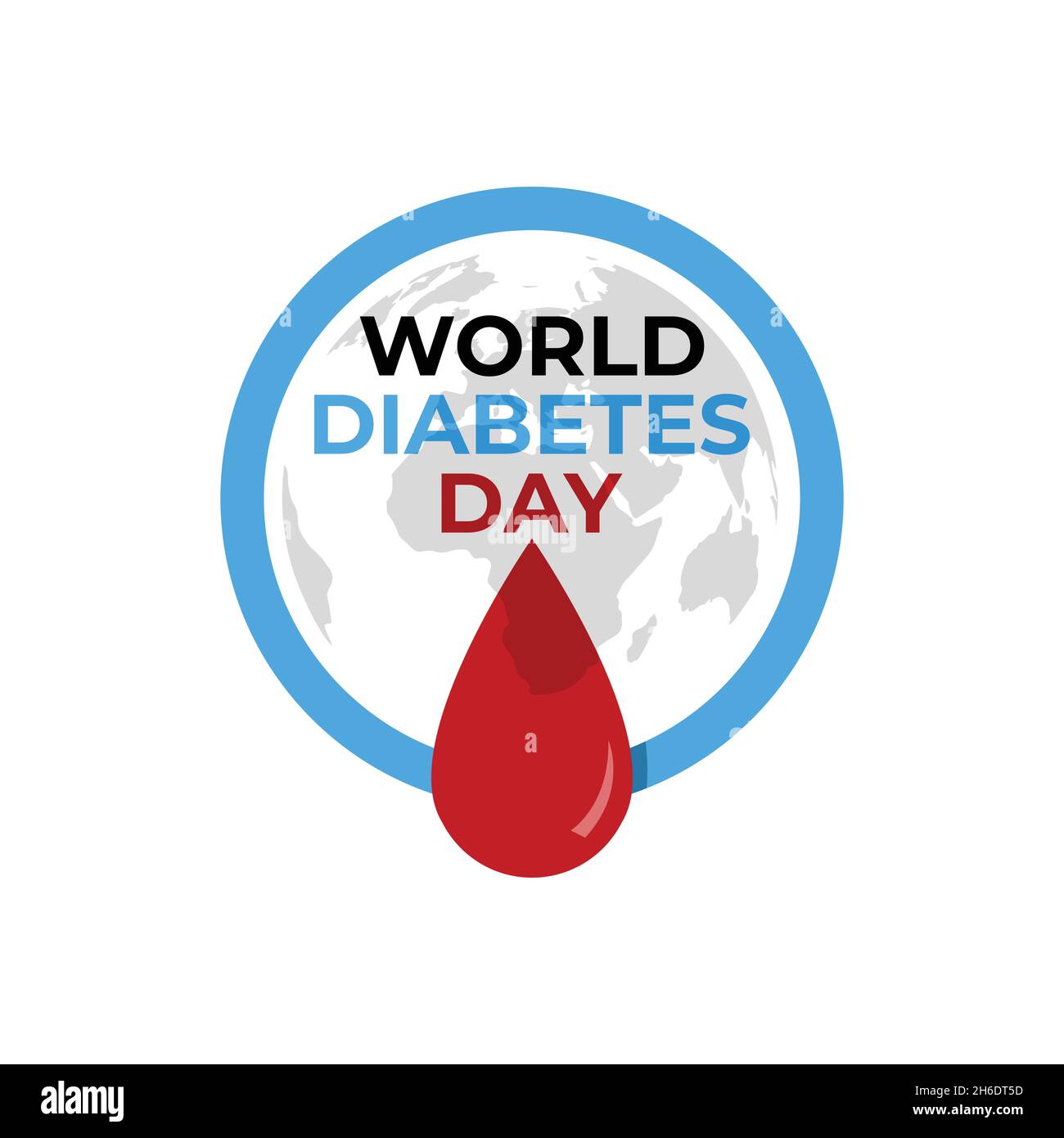 Plakat Design für World Diabetes Day Free Vector. Vector Illustration der Welt Diabetes Tag Konzept Stock Vektor