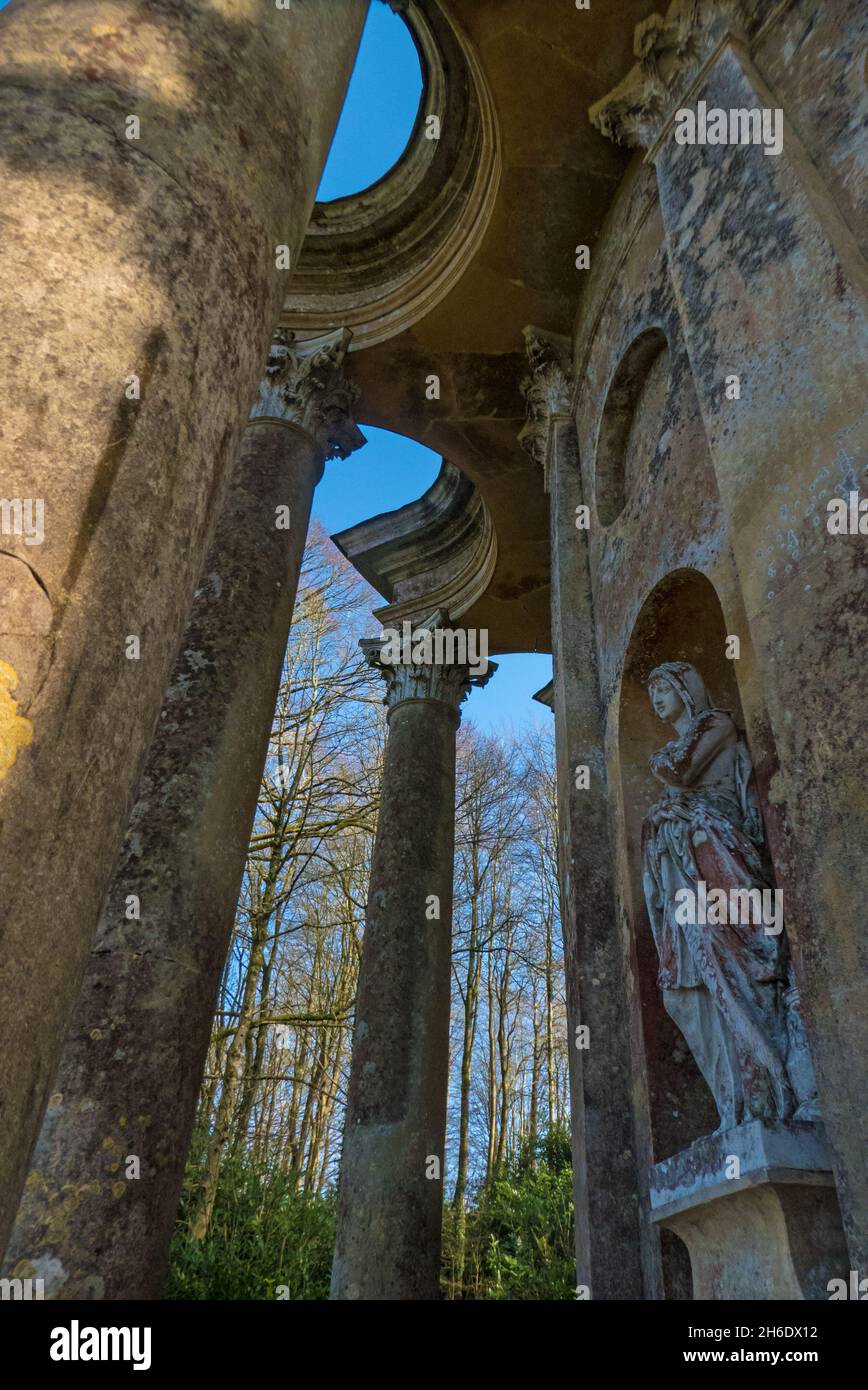 Der Tempel des Apollo in Stourhead Gardens, Stourton, Wiltshire, England, Großbritannien Stockfoto